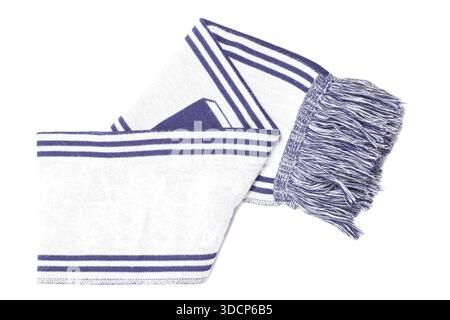 Scarf with fringe isolated on white background Stock Photo