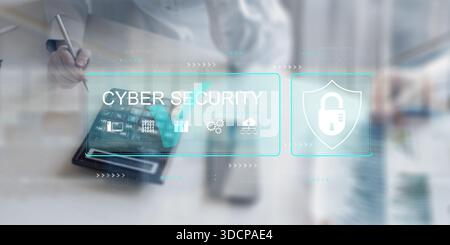Cyber Security and Data Protection Strategies in Digital Business Environment. Stock Photo