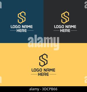 Stylized S Logo with Horizontal Accents Modern Identity in Editable vector file Stock Vector