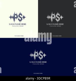 PS Logo Concept Audio-Inspired Monogram in Vector Format for Music Startups and Media Platforms Stock Vector