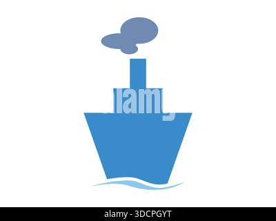 Cruise ship icon vector illustration featuring a modern maritime vessel. Ideal for travel apps, tourism websites, transportation infographics, UI desi Stock Vector