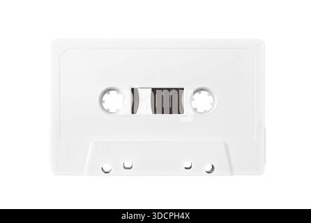 White blank music audio tape cassette isolated on white background Stock Photo