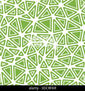 Abstract background with geometric mosaic shapes. Rounded solid shapes in frames. Medium triangle size. Solid color style. Repeatable pattern. Stock Vector