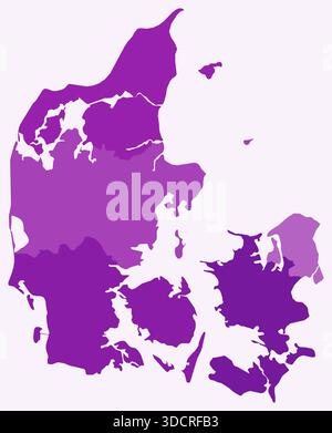 Vector blank map of Denmark with regions or territories and ...