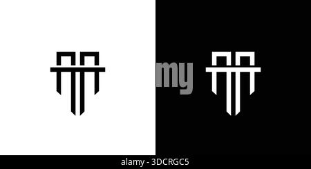 Modern and sophisticated MT letter logo design Stock Vector
