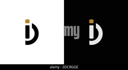 Modern and unique ID letter logo design Stock Vector