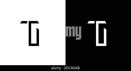 Modern and unique TG letter logo design Stock Vector