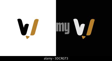 The writing logo design is unique and modern Stock Vector