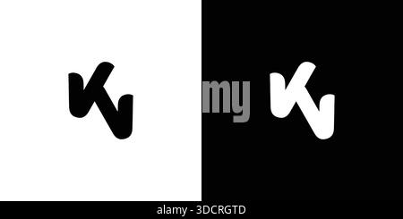 Unique and modern KV letter logo design Stock Vector