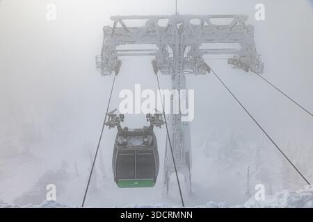 Ice-covered trees at Zao in Yamagata Prefecture Stock Photo