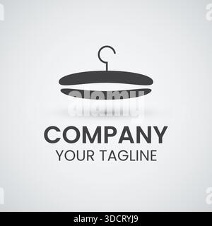 Minimalist Clothes Hanger Logo for Fashion Boutique and Laundry Business Stock Vector