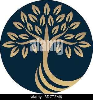 Tree Circle Nature Logo Vector Growth Eco Template Design Stock Vector