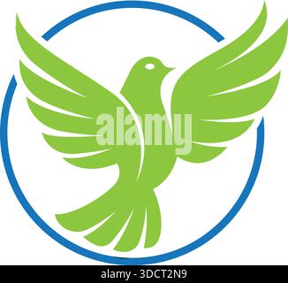 Bird Freedom Leaf Logo Design Nature Eco Template Vector Stock Vector