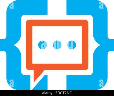 Chat Box Code Logo Design Communication Business Template Vector Stock Vector