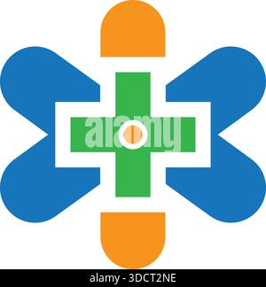 Cross Health Care Abstract Icon Template Modern Vector Logo Design Stock Vector