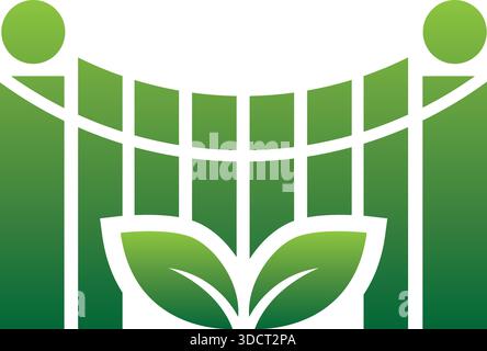 Green Agriculture Field Logo Vector Eco Farm Design Template Icon Stock Vector