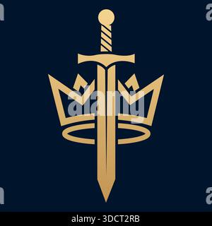 Sword Shield Royal Logo Template Power Leadership Vector Design Stock Vector