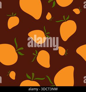 Fruit seamless pattern background vector. Seamless pattern with manggo fruit background vector Stock Vector