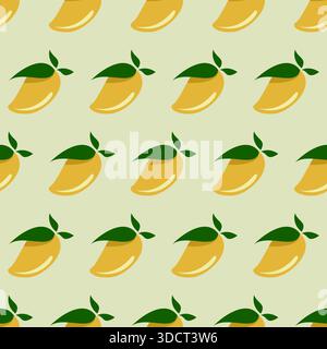 Seamless mango pattern. Fruits background. mango Vector illustration Stock Vector