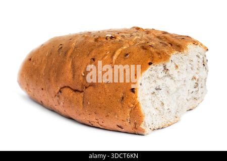Piece of grain loaf bread isolated on white background Stock Photo