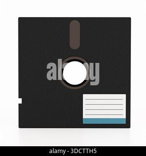 5 i25 nch floppy disk on transparent background. 3D illustration. Stock Photo