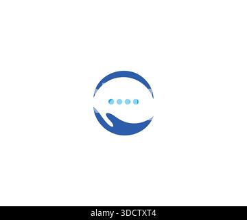 Helping Hand and Chat Bubble Logo Stock Vector