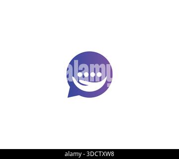 Helping Hand and Chat Bubble Logo Stock Vector