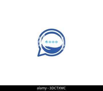 Helping Hand and Chat Bubble Logo Stock Vector