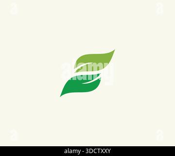 Letter S Organic Natural Leaf Logo Design Stock Vector