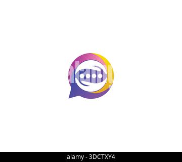 Helping Hand and Chat Bubble Logo Stock Vector