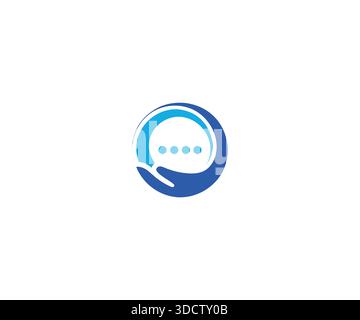 Helping Hand and Chat Bubble Logo Stock Vector