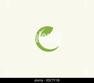 Organic Natural Leaf Logo Design Stock Vector