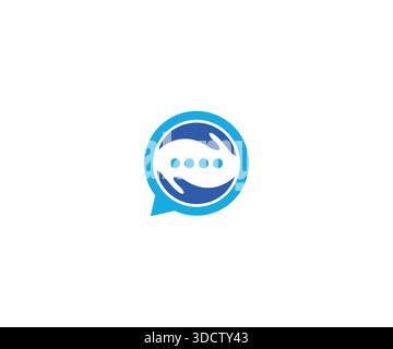 Helping Hand and Chat Bubble Logo Stock Vector