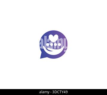 Helping Hand and Chat Bubble Logo Stock Vector