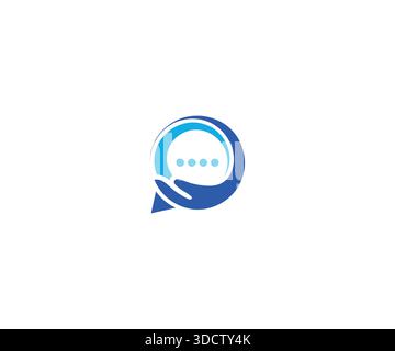 Helping Hand and Chat Bubble Logo Stock Vector