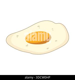 Sunny Side Up Fried Egg Illustration. Perfect for food concepts, breakfast menus, cooking blogs, kitchen designs, educational materials, packaging. Stock Vector