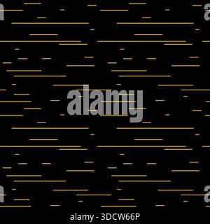 horizontal gold line seamless pattern with black background Stock Vector