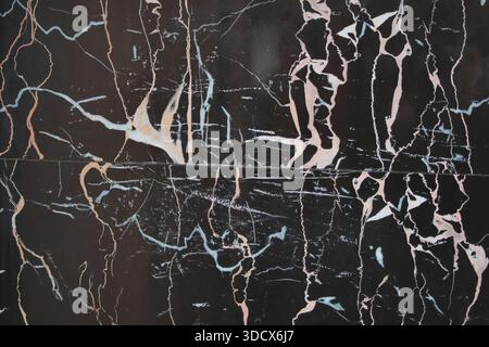 Black marble with white and pink natural patterns Stock Photo