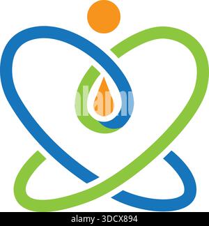 Heart Atom Care Logo Template Science Health Vector Design Stock Vector