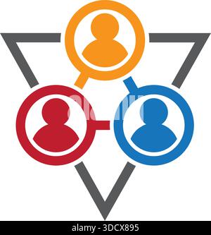 Triangle People Connection Logo Design Teamwork Community Vector Template Stock Vector