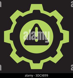 Gear Alert Engineering Logo Template Industry Safety Vector Design Stock Vector