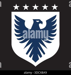 Shield Eagle Star Logo Vector Protection Royal Icon Design Stock Vector