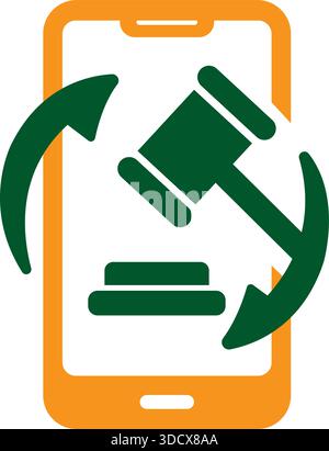Mobile Law Justice Logo Vector Digital Legal Template Design Stock Vector