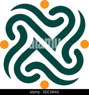 Knot Circle Pattern Logo Design Abstract Connection Template Vector Stock Vector