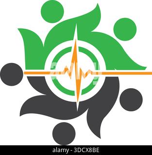 People Target Circle Logo Template Teamwork Vector Design Stock Vector