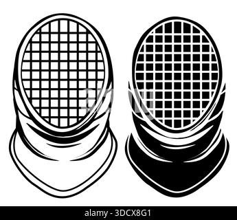 Fencing mask icon. Fencing mask filled sign. Fencing mask filled outline symbol. flat style. Stock Photo