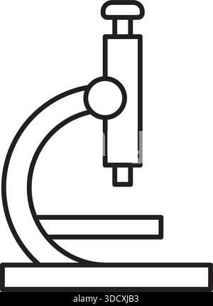 Microscope icon in flat style. Laboratory analysis vector illustration on isolated background. Biological research sign business concept. Stock Vector