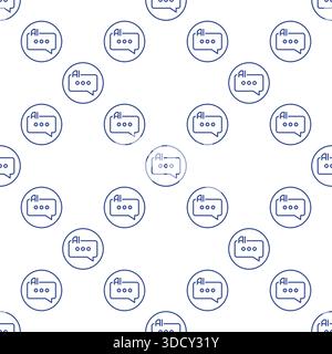 Artificial Intelligence Speech Bubble vector AI concept outline round seamless pattern Stock Vector