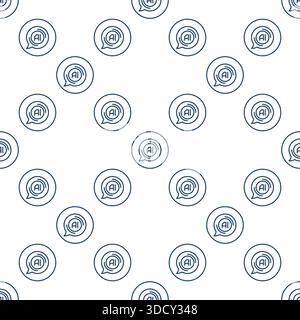 Speech Bubble with AI vector Artificial Intelligence concept thin line round seamless pattern Stock Vector