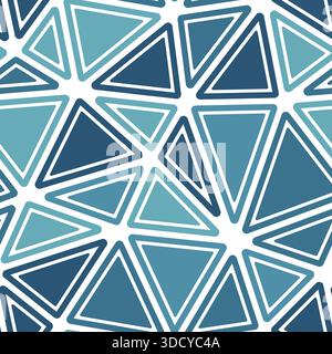 Vector seamless pattern. Rounded solid shapes in frames. Big triangles size. Monotone style. Repeatable pattern. Trending vector tiles. Stock Vector